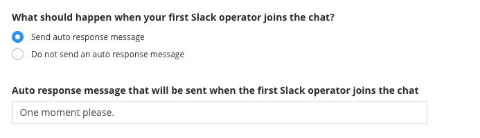 Operator join auto response settings