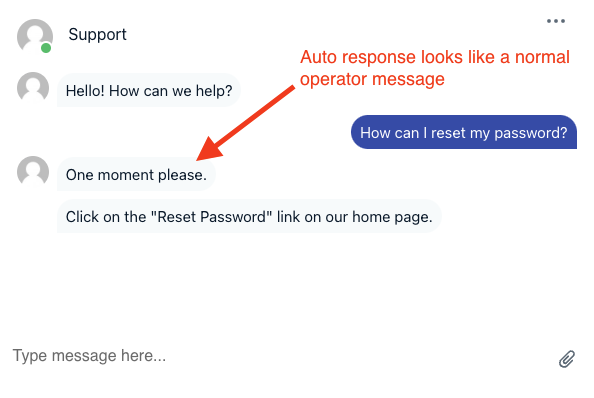 Operator join auto response widget example